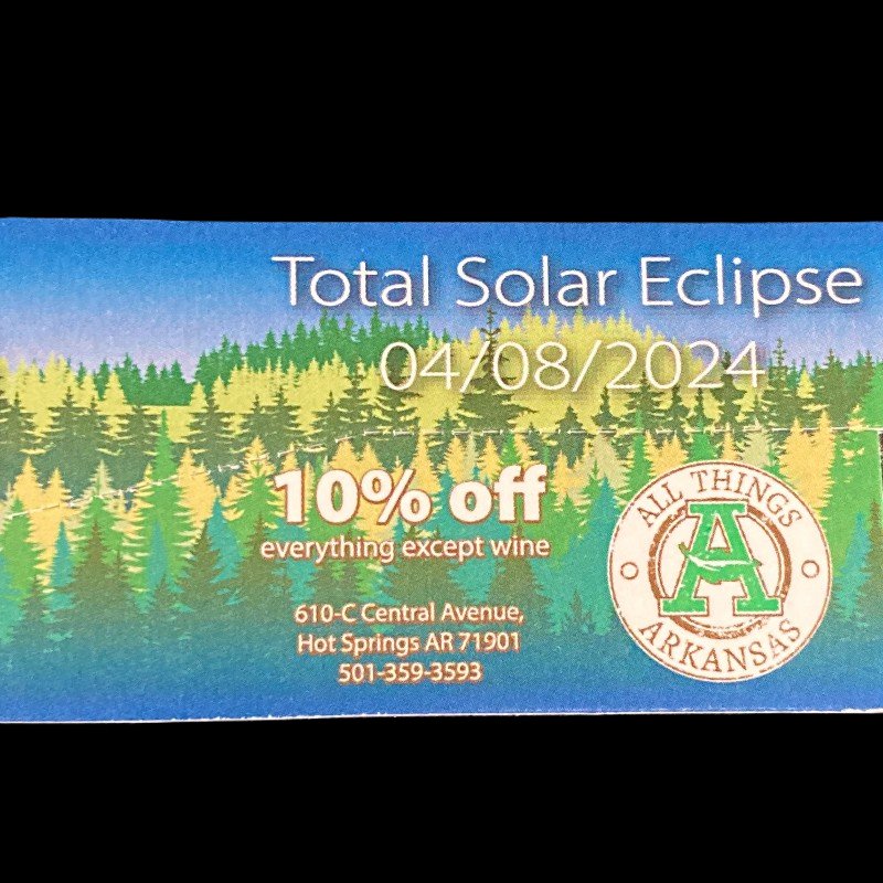 10% Off Coupon For Everything Except Wine Included With Your Purchase Of Total Solar Eclipse Festival Glasses Eye Protection