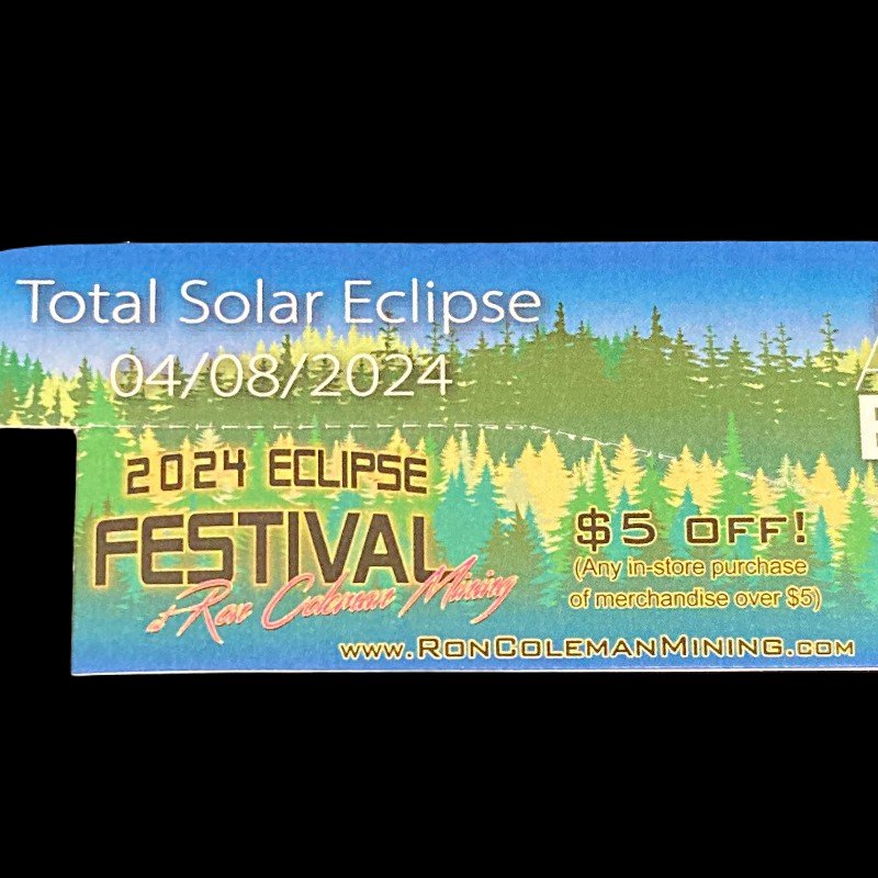 $5 Dollar Off Coupon For Merchandise That Is Included With Your Purchase Of Total Solar Eclipse Festival Glasses Eye Protection