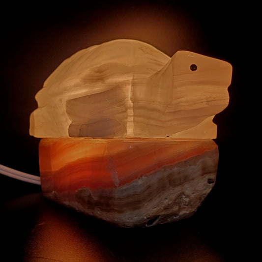 Lighted Onyx Turtle Lamp