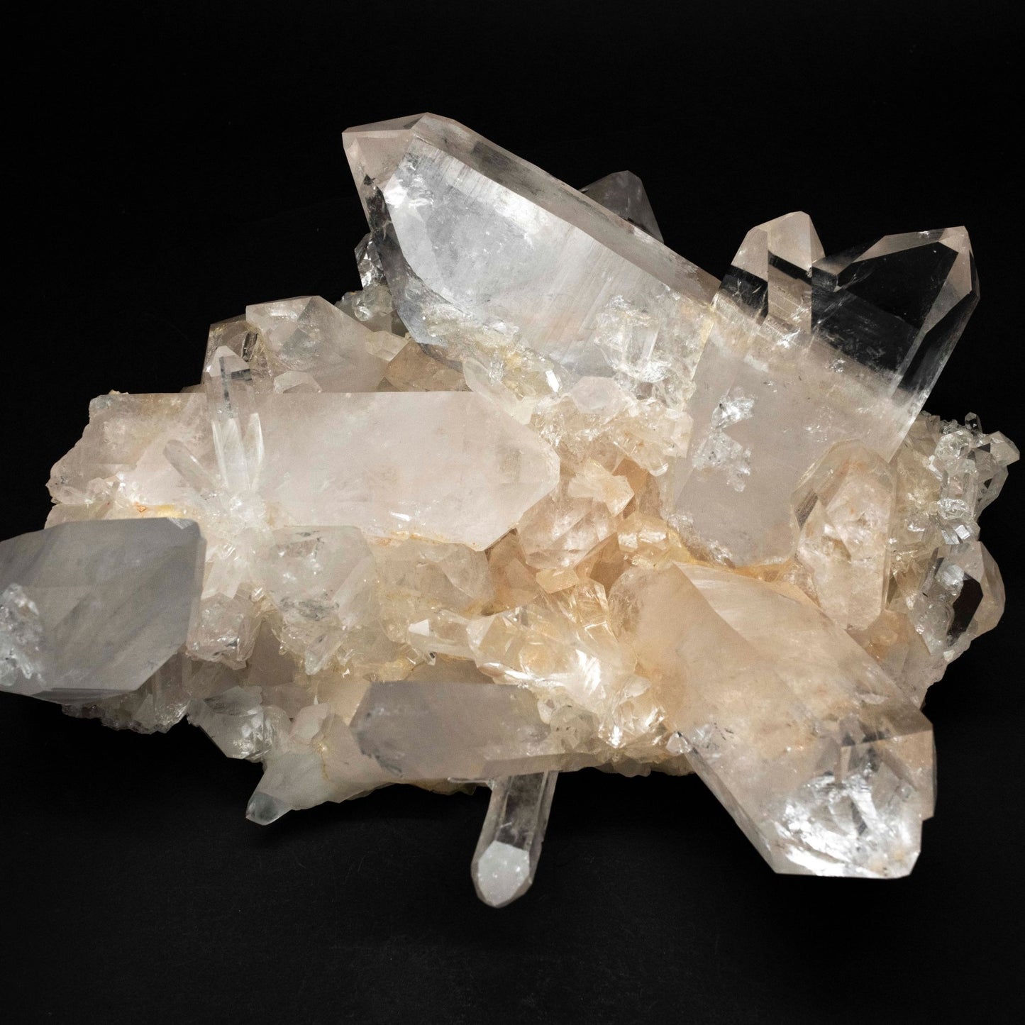 Beautiful Large Arkansas Quartz Crystal Cluster Very Clear