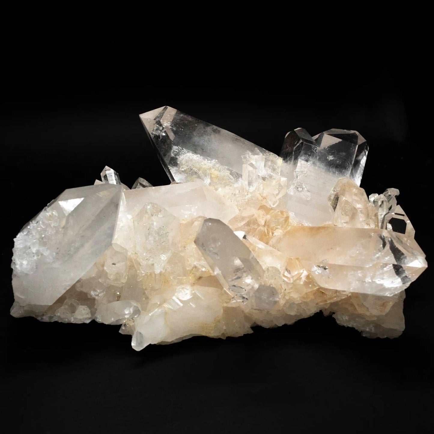 Close Up Of Quartz Crystal Cluster With Unique Characteristics