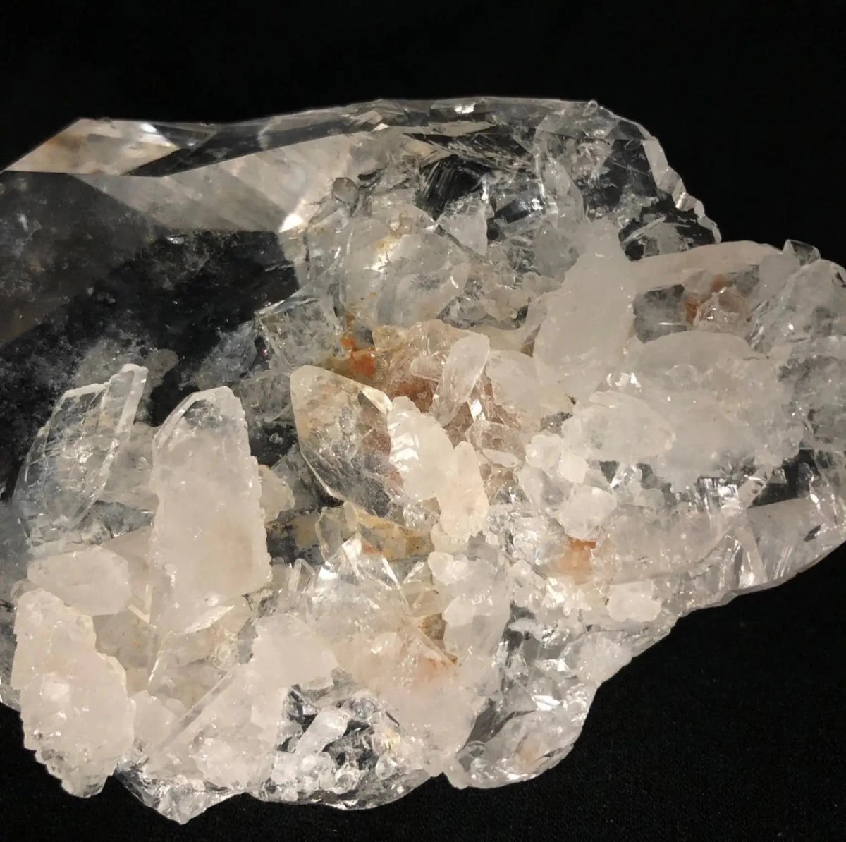 Close Up Of Characteristics On A Self Healed Quartz Crystal Cluster 