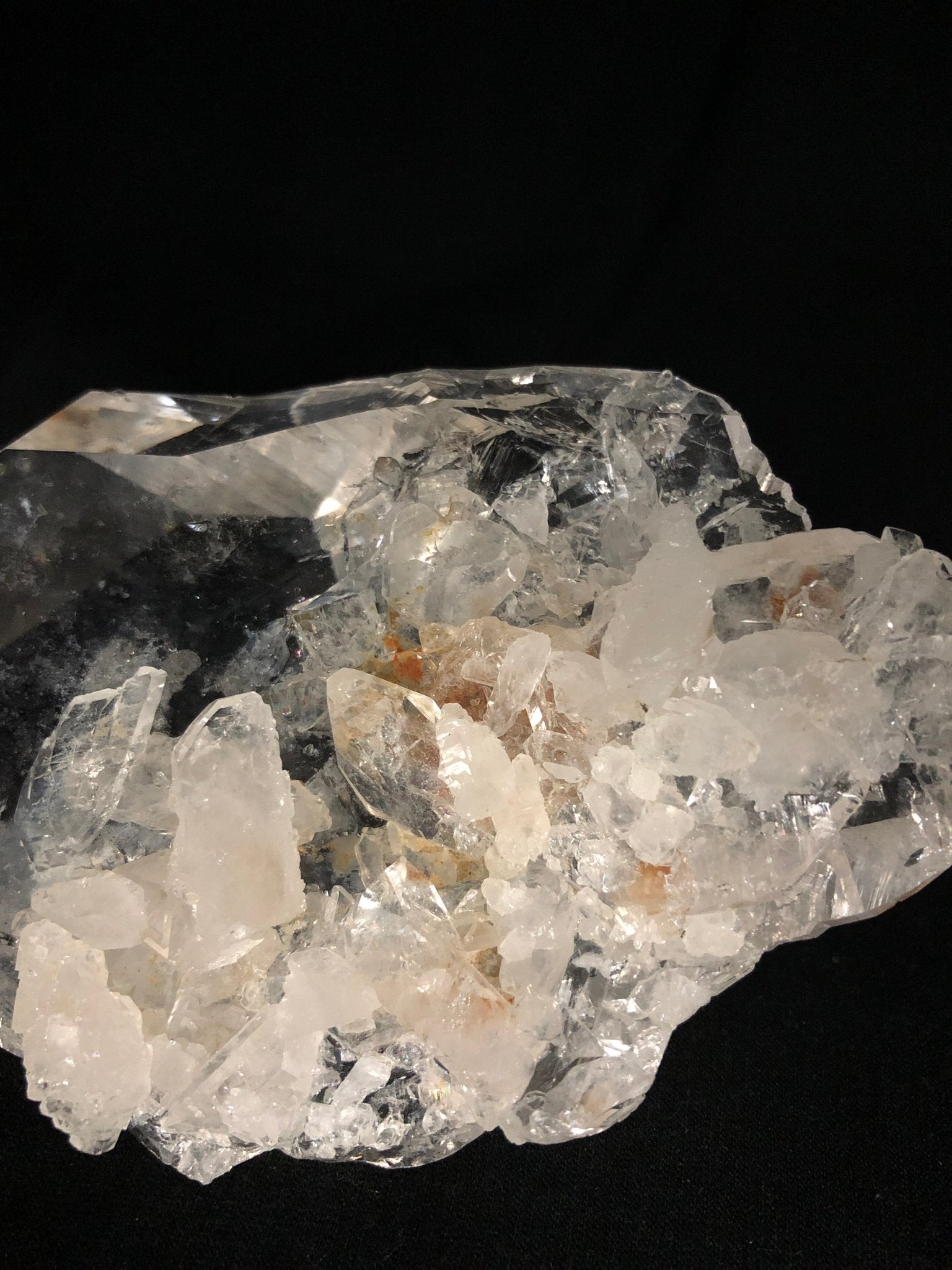 Close Up Of Characteristics On A Self Healed Quartz Crystal Cluster 