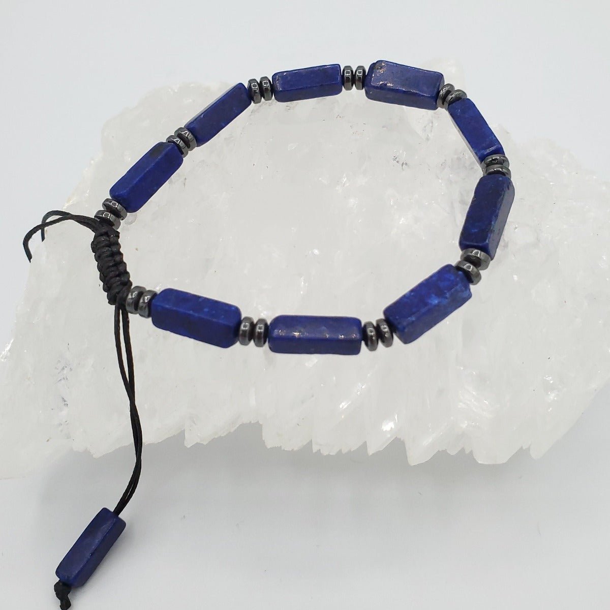 Lapis Bead Bracelet With Rondel Spacer