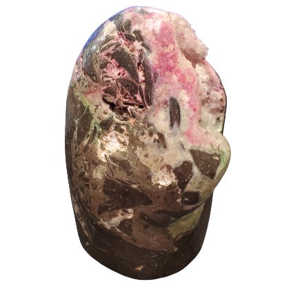 Side View Pink Green Druzy Sculpture Bright Colors