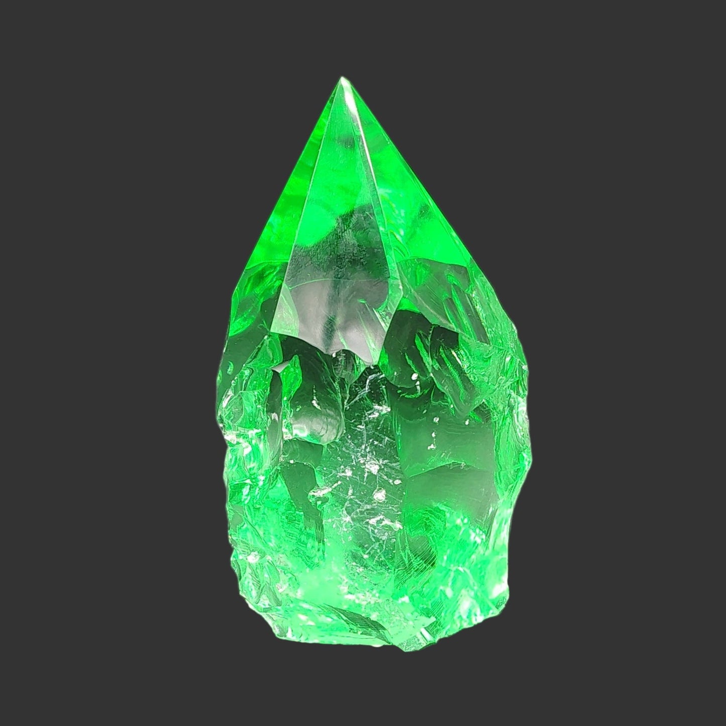 This is the back side of this green volcanic glass freeform.