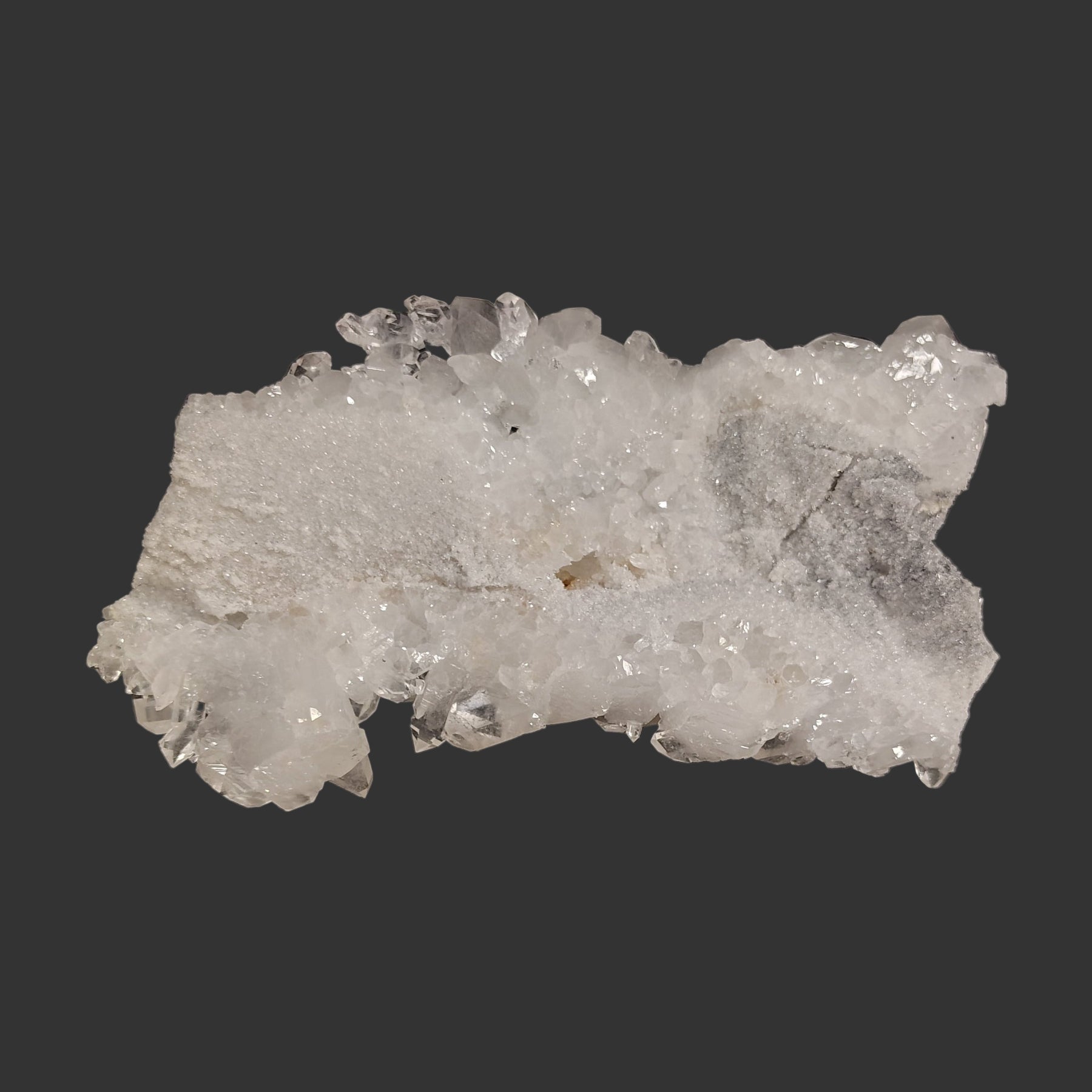 This is the bottom side of this quartz crystal cluster.