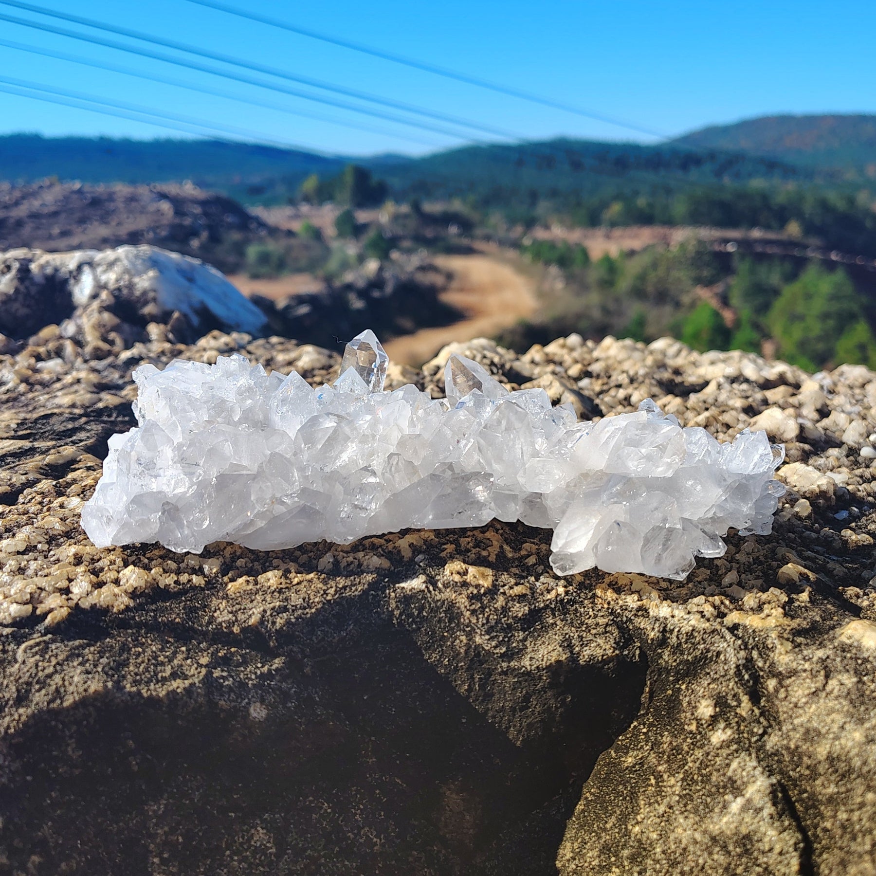 This is the front view of this quartz crystal cluster.