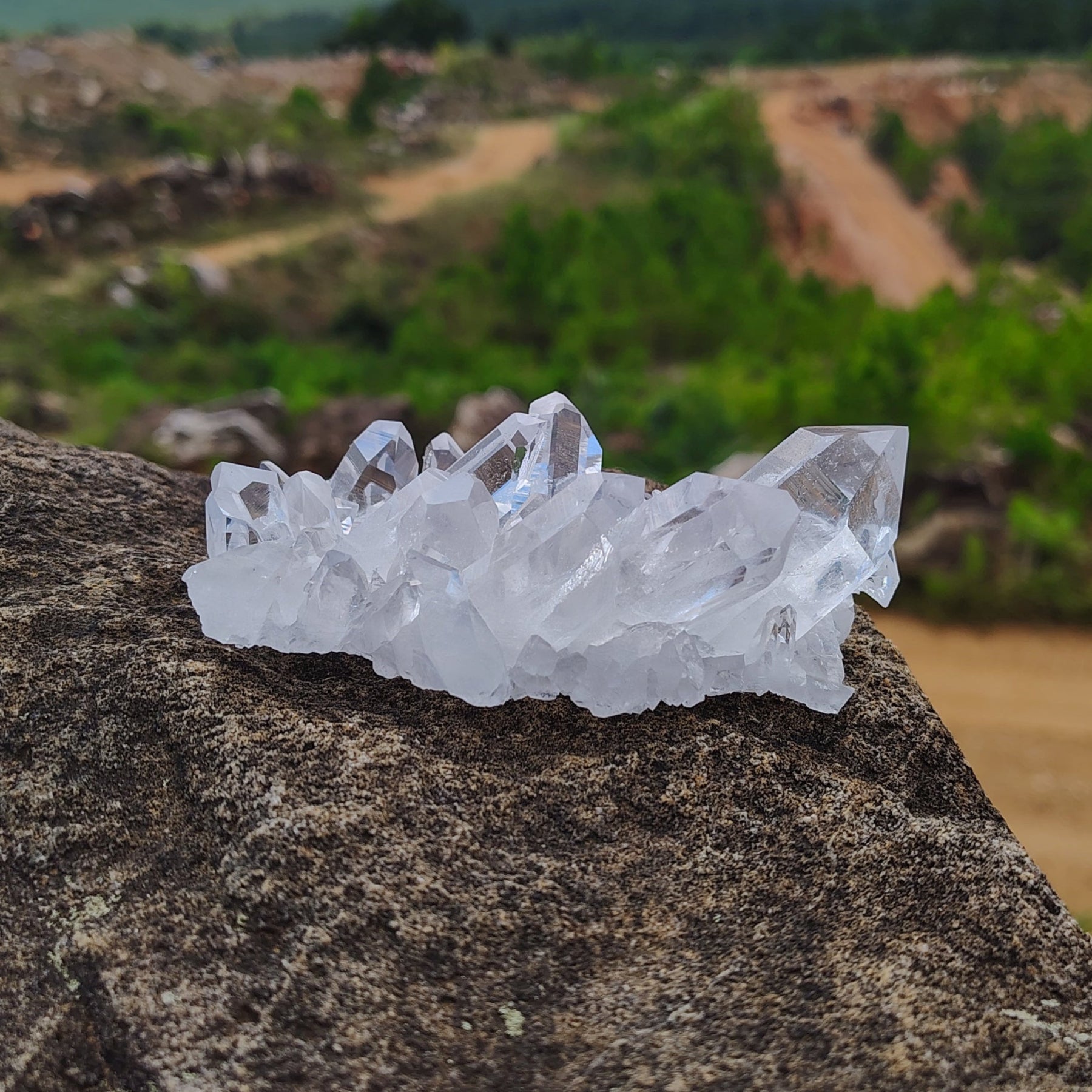 This is the back side of this pristine clear quartz cluster