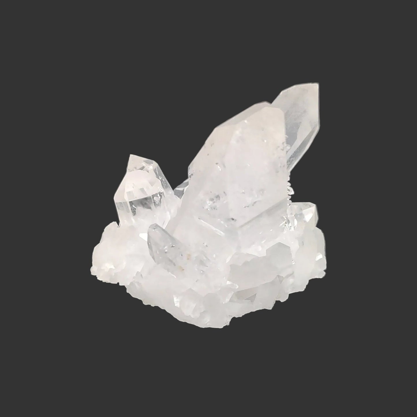 This is the left side of this Quartz crystal cluster, with a black background.