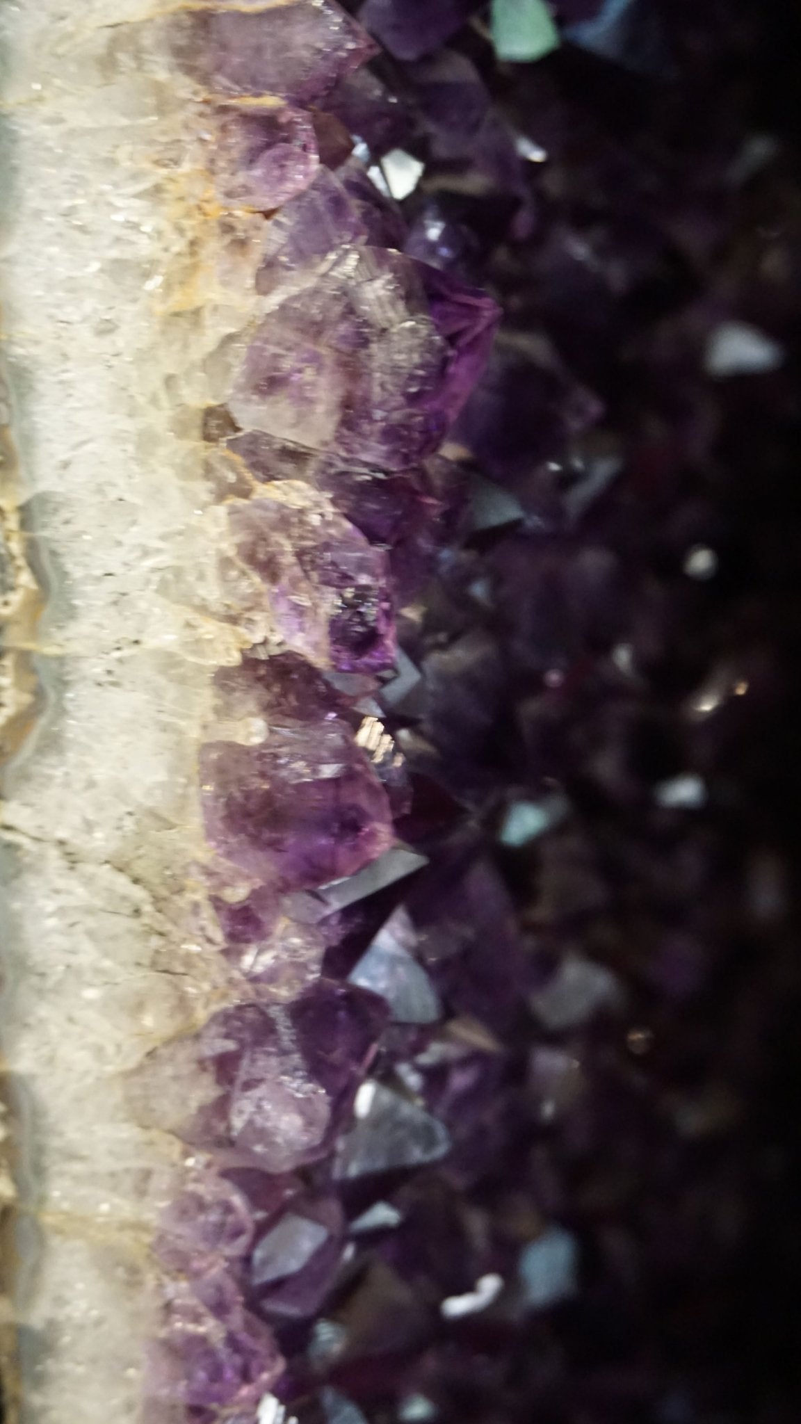 Close Up Of Polished Edge On Amethyst Geode