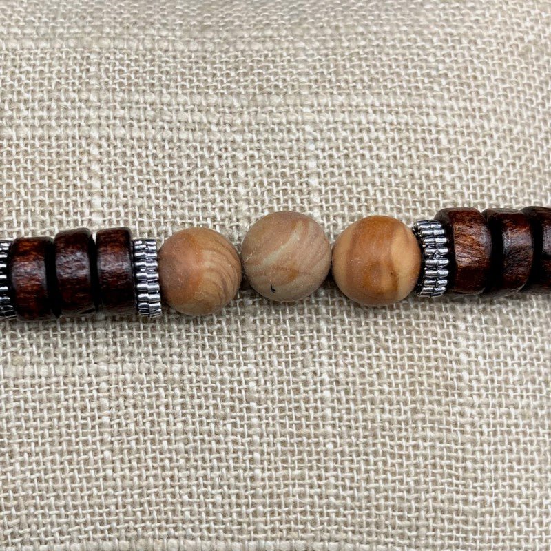 Close Up Of Wood Jasper Bead Bracelet