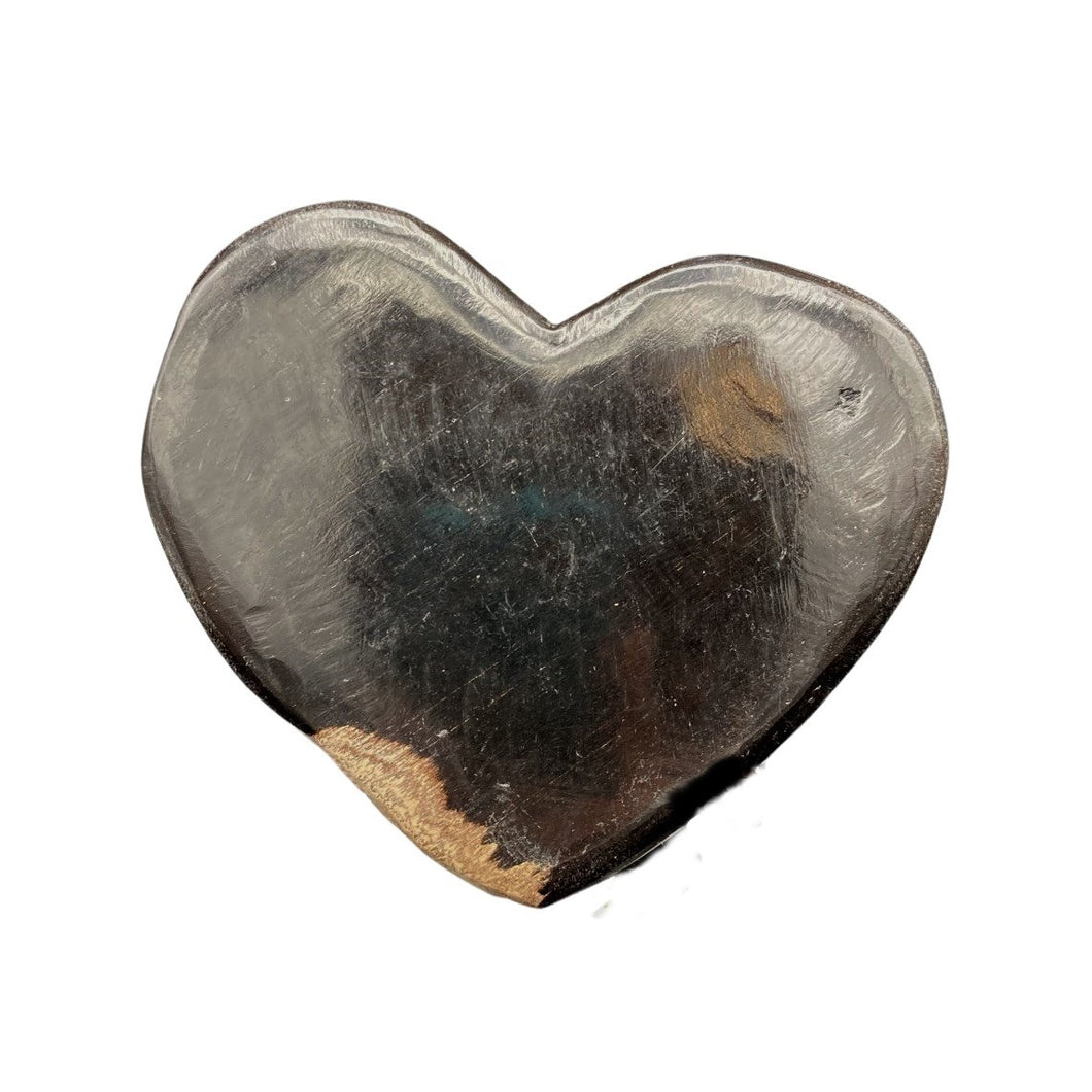 Petrified  Wood Cut Into A Heart Shape