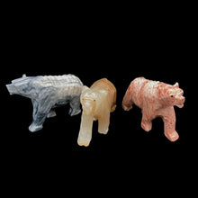 Load image into Gallery viewer, Onyx Bear Figurines In The Colors Black &amp; White, Cream, &amp; Strawberry
