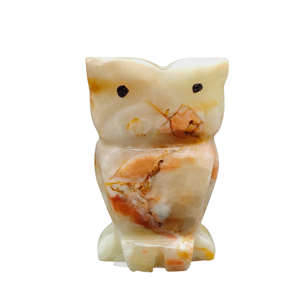 Carved Onyx Owl Animal Carving