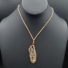 Load image into Gallery viewer, Tan String Macrame Necklace wtih Arkansas Quartz Crystal
