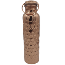 Load image into Gallery viewer, Earth Elements Copper Water Bottle Honeycomb
