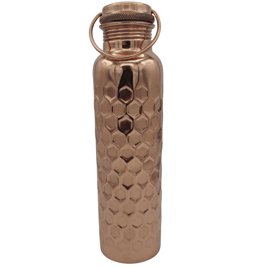 Earth Elements Copper Water Bottle Honeycomb