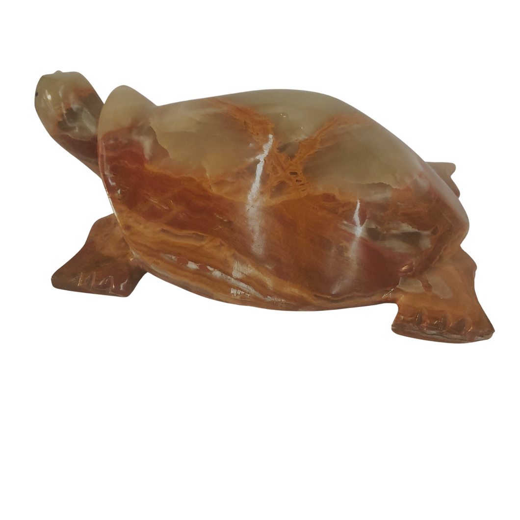 Green Onyx Turtle Figurine Hand Carved Large Decor
