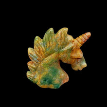 Load image into Gallery viewer, Right Side Of Moss Agate Unicorn Figurine
