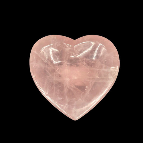 Polished Rose Quartz Heart Shape Trinket Bowl