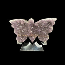 Load image into Gallery viewer, Front Side Of Amethyst Butterfly Crystal Cluster
