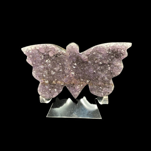 Front Side Of Amethyst Butterfly Crystal Cluster