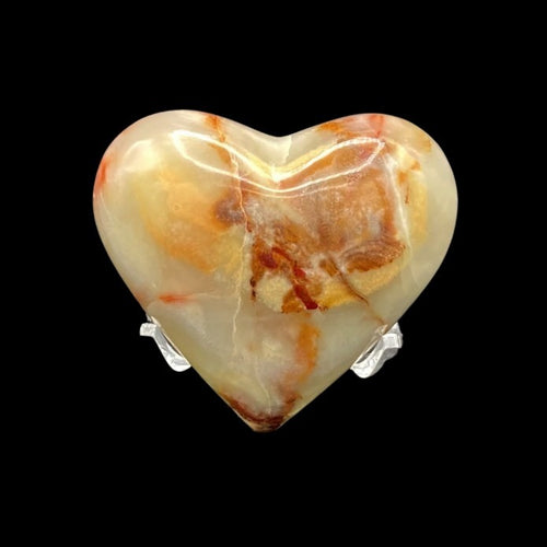 Front Side Of Onyx And Calcite Heart Stone