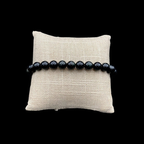 8mm Black Obsidian Stretchy Bracelet