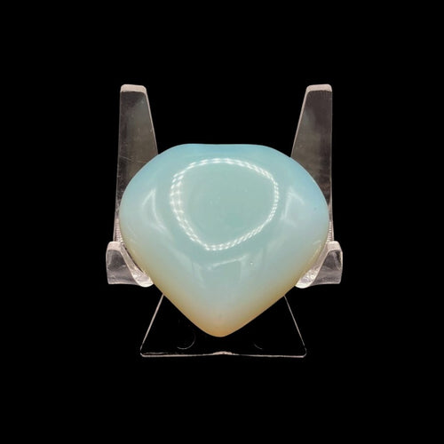 Front Side Of Opalite Heart Palm Stone