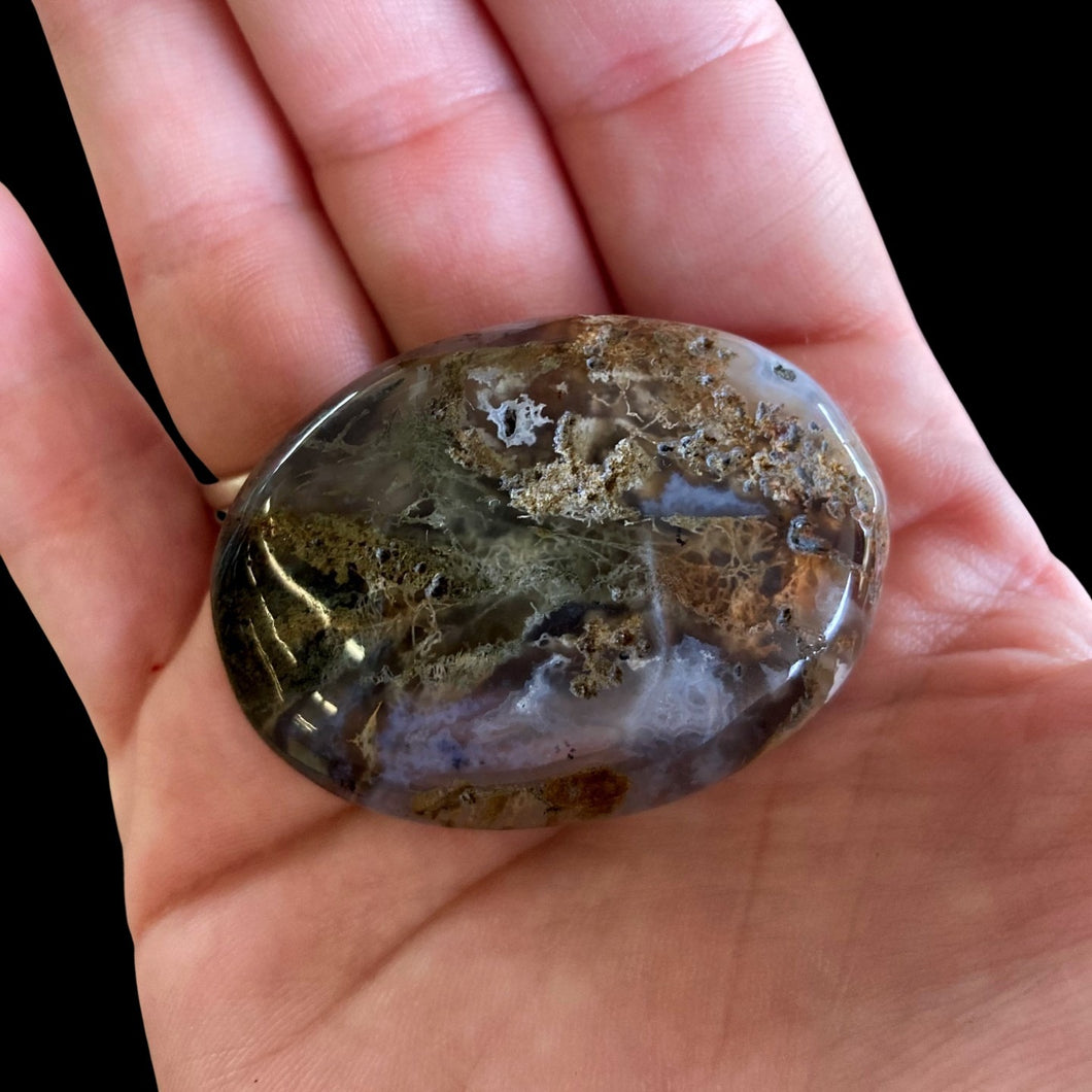 Moss Agate Pam Stone In Natural Light