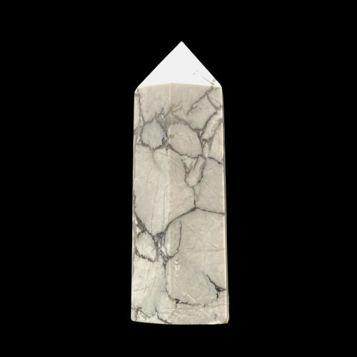 Front Side Of White Howlite Tower