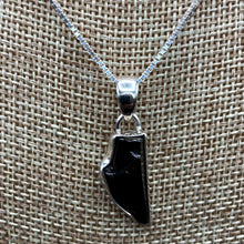 Load image into Gallery viewer, Close Up Of Shungite Pendant And Box Chain
