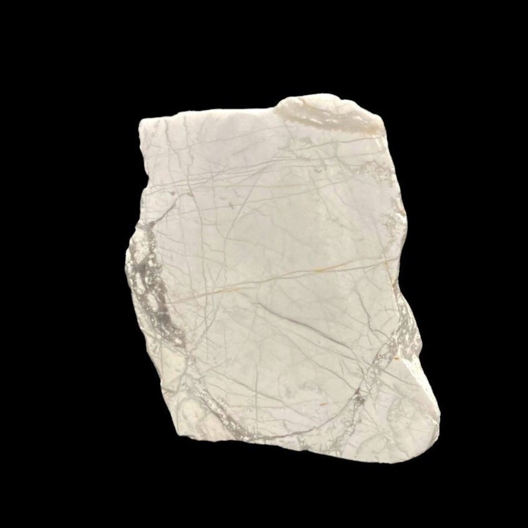 Front Polished Side Of White Howlite Cut Base