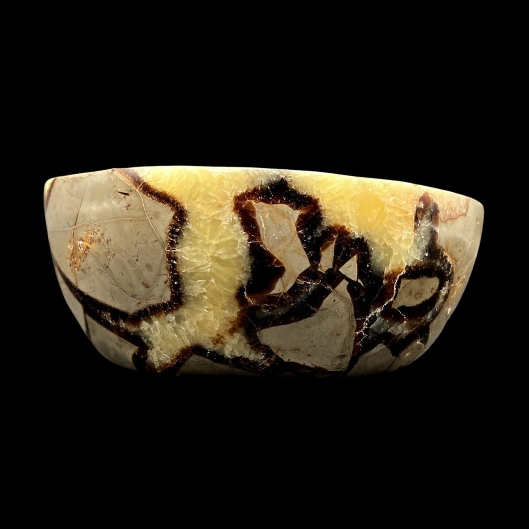 Side View Of Septarian Crystal Bowl