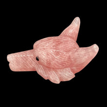 Load image into Gallery viewer, Side Profile Of Rose Quartz Wolf Figurine
