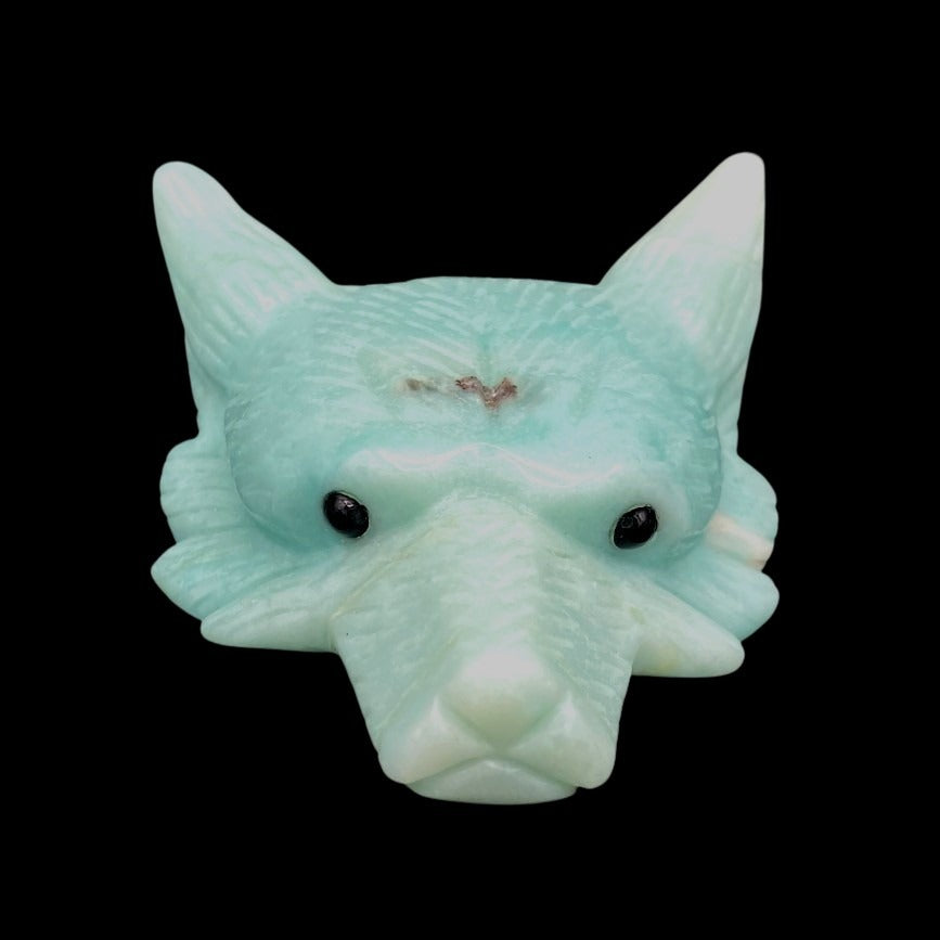 Front Side Of Amazonite Wolf Figurine
