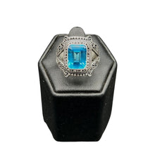 Load image into Gallery viewer, Face Of Sterling Silver Blue Topaz Ring
