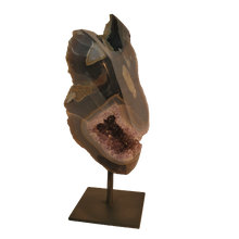Load image into Gallery viewer, Amethyst Sculpture on Stand Left side
