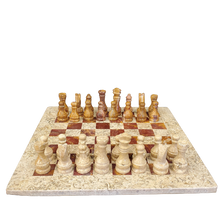 Load image into Gallery viewer, Red Brown Onyx Chess Set
