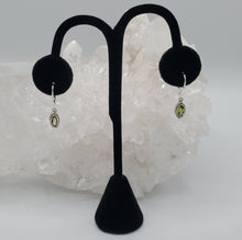 Load image into Gallery viewer, Marquise Shape Sterling Lever Back Green Peridot Earrings
