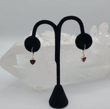 Load image into Gallery viewer, Garnet Pierced Lever Back Sterling Earrings
