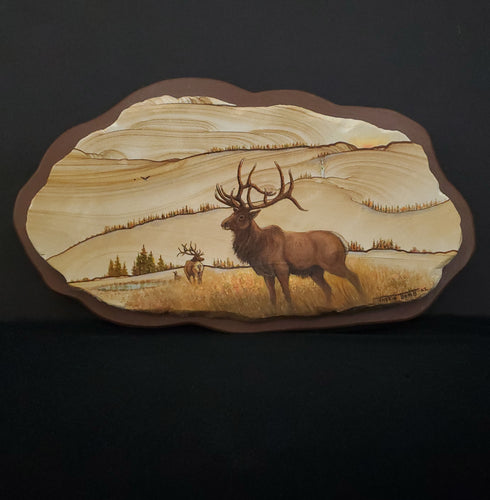 Elk Painted On Sandstone