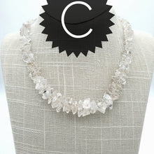 Load image into Gallery viewer, Herkimer Diamond Necklace 16 Inch Large Stones Light Salt And Pepper

