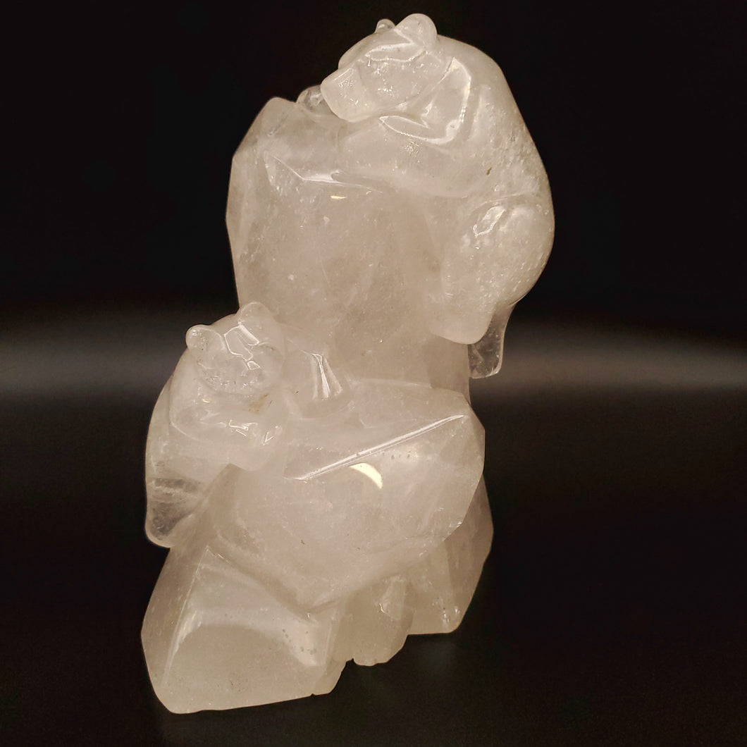 Quartz Crystals and Bears Sculpture
