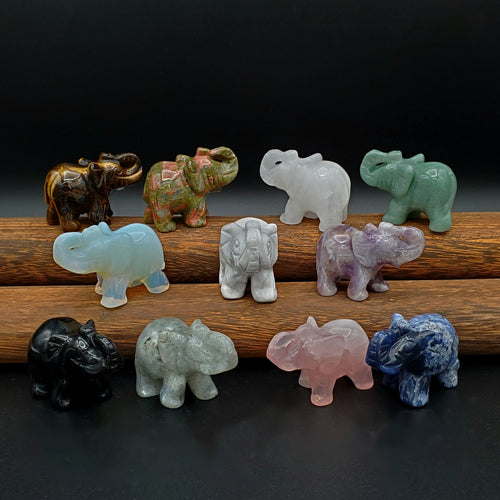 Semi-Precious Gemstone Elephants