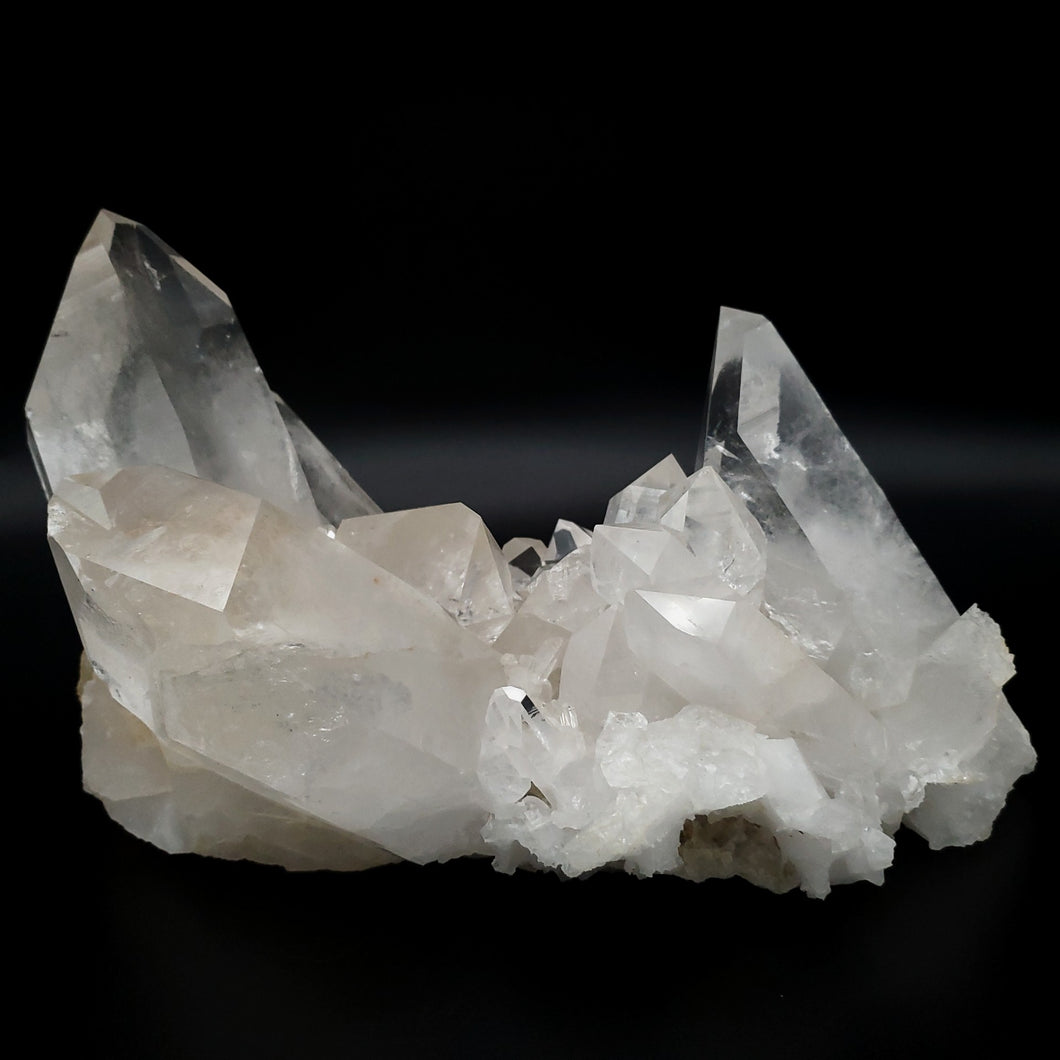 Ron Coleman Quartz Cluster With Multiple Large Clear Points And Several Smaller Crystal Points Throughout