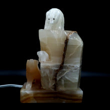 Load image into Gallery viewer, Genuine Onyx Carved Bear Lamp
