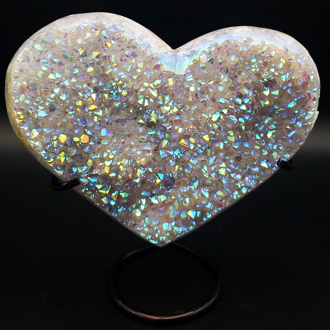 Angel Aura Crystal Heart with Stand