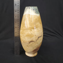 Load image into Gallery viewer, Peacock Marble Cone Vase with ruler
